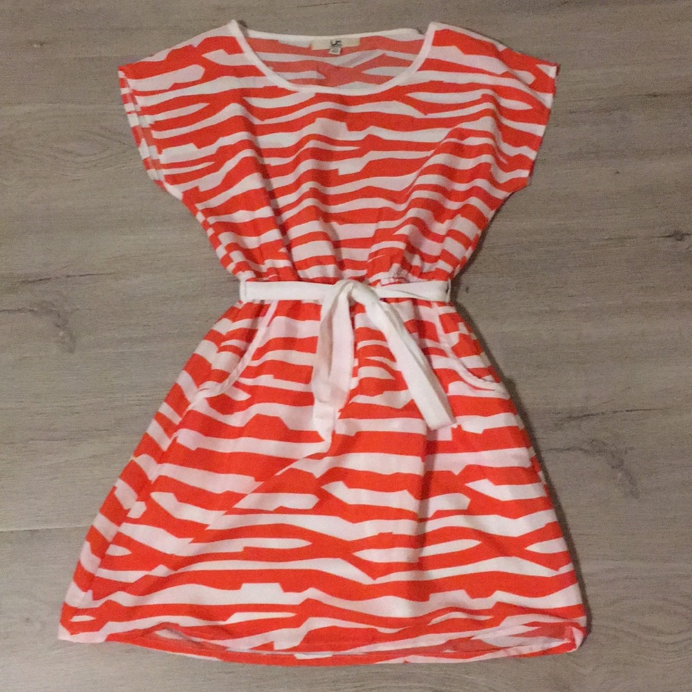 Red/ Orange Zebra Striped Dress